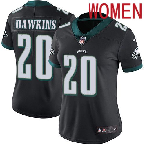 Women Philadelphia Eagles #20 Brian Dawkins Nike Black Vapor Limited NFL Jersey